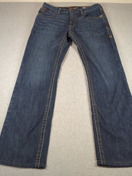 Ariat Other - Ariat FR Jeans Mens 34x34 Blue M5 Straight Flame Resistant CAT 2 Workwear